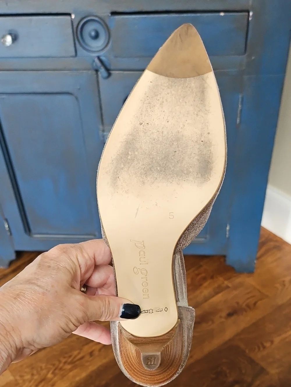 Paul Green Metallic D'orsay Kitten Heels
